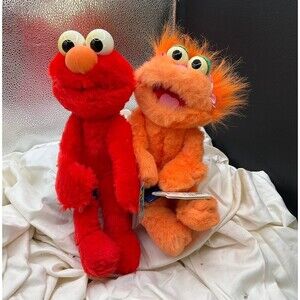 Vintage Applause 1994 Sesame‎ Street Zoe Muppet & Elmo Stuffed Animal Plush Toy